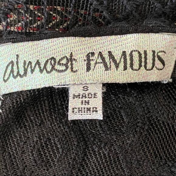 Almost Famous Boho Black Rayon Swing Dress Small - Picture 5 of 7